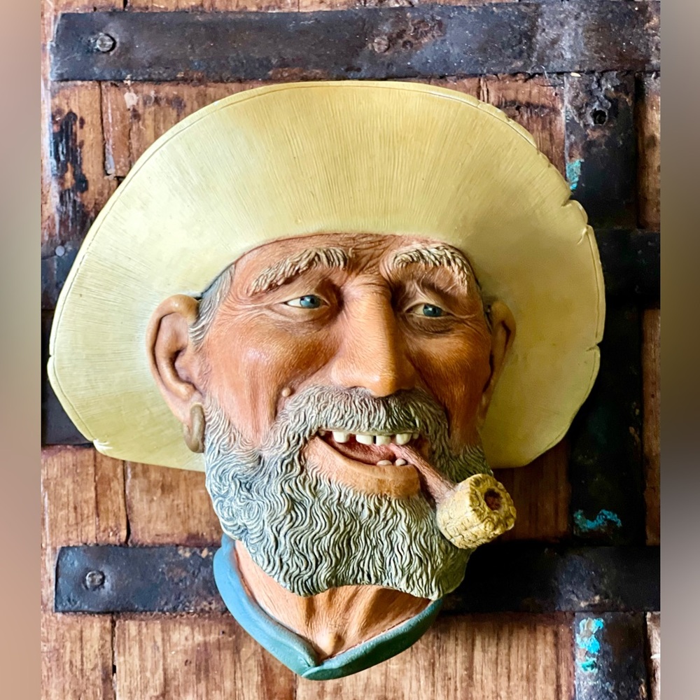 Bossons Old Timer Vintage Chalkware Head Wall Hanging, 1977
